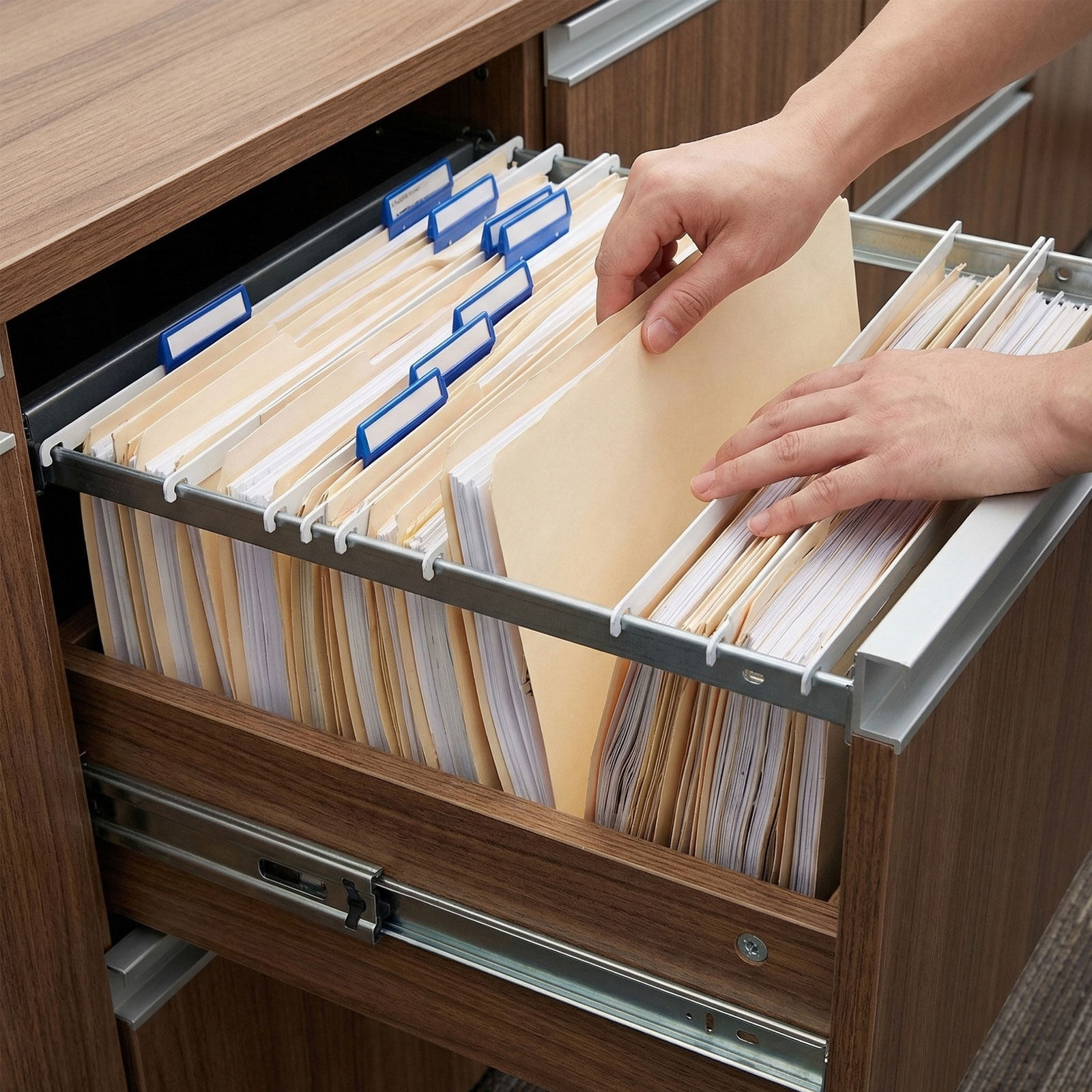 File Folder Hanging - 12 barras organizadoras de archivos de